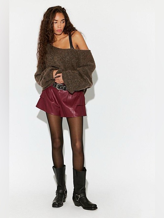 Free People Pants - Free People Stardust Faux Leather Shorts